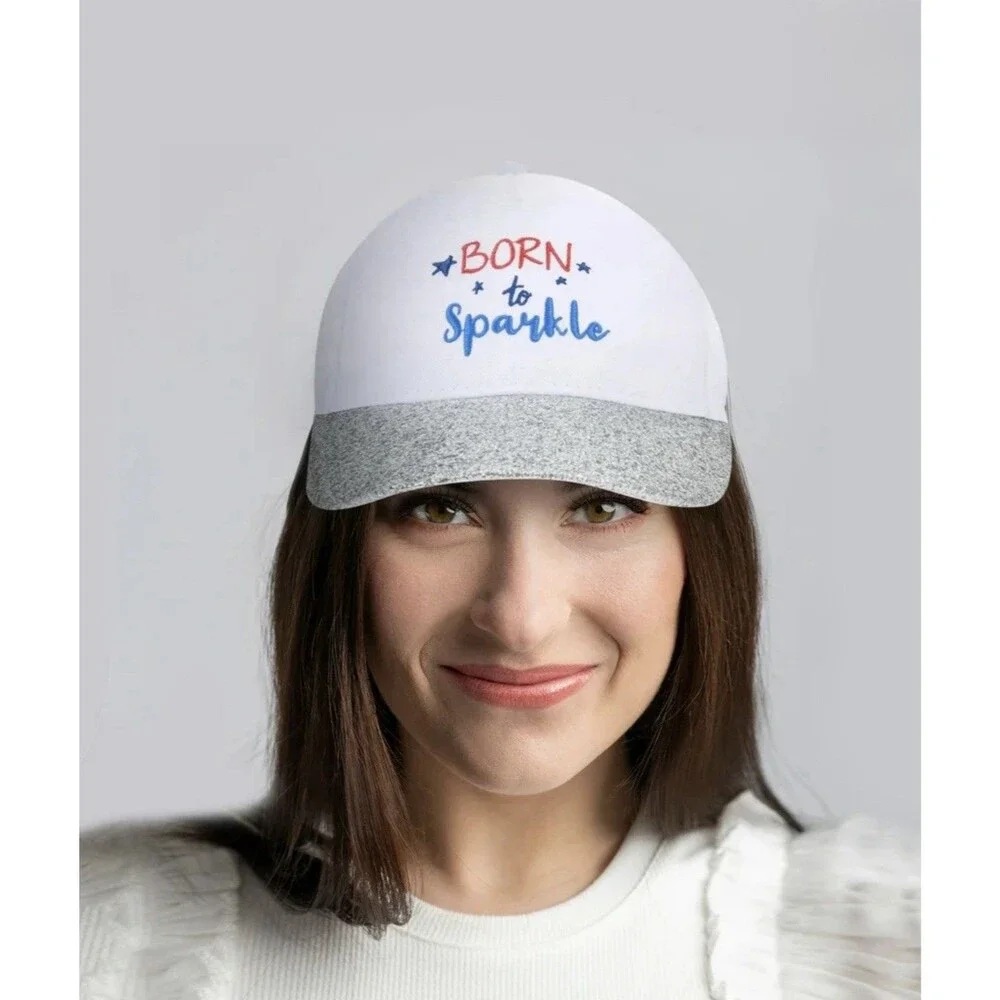 2 Celebrate America Ball Caps~Red, Whi & Blu, Adult Size&Born to Spark~Kids Size